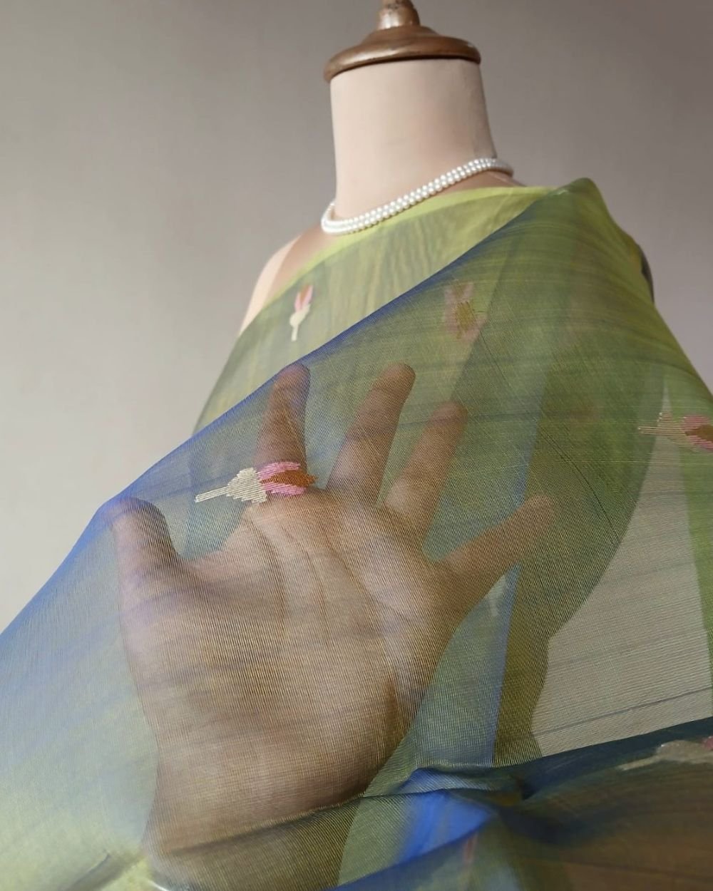 Handweave Jamdani Silk Saree – (SJMS1004) - Image 2