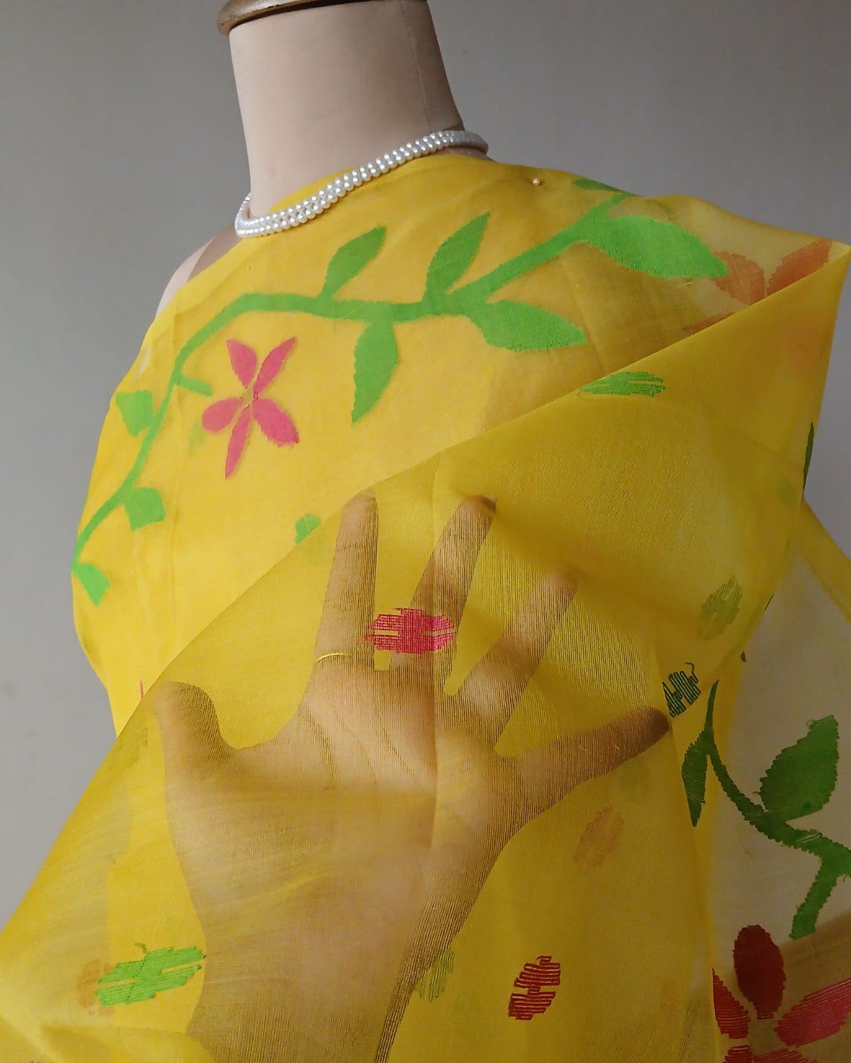 Handweave Jamdani Silk Saree – (SJMS0006) - Image 2