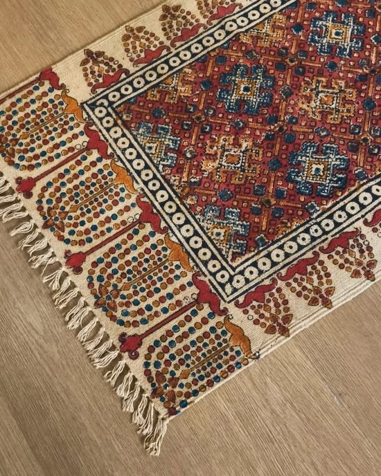 Kalamkari Dhurrie from Warangal (2 x 6 ft) – (NWKD0029)