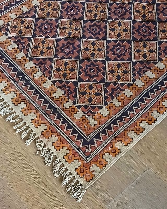 Kalamkari Dhurrie from Warangal (5 x 3 ft) – (NWKD0008)