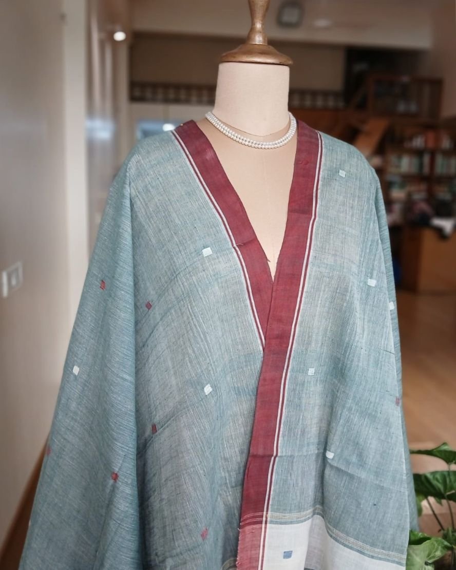 Ponduru Handspun Handwoven Dupatta – (PKDA0002) - Image 2