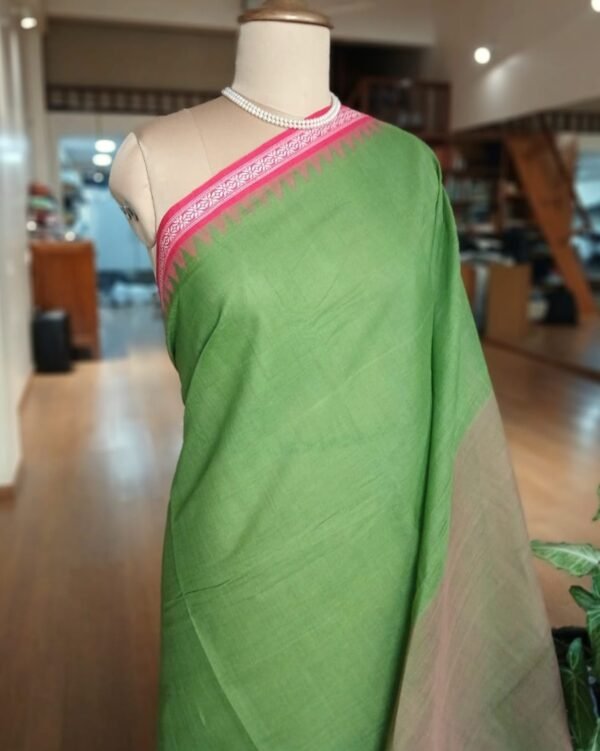 Ponduru Dobby Border Handspun Handwoven Cotton Saree – (POND0005) - Image 4