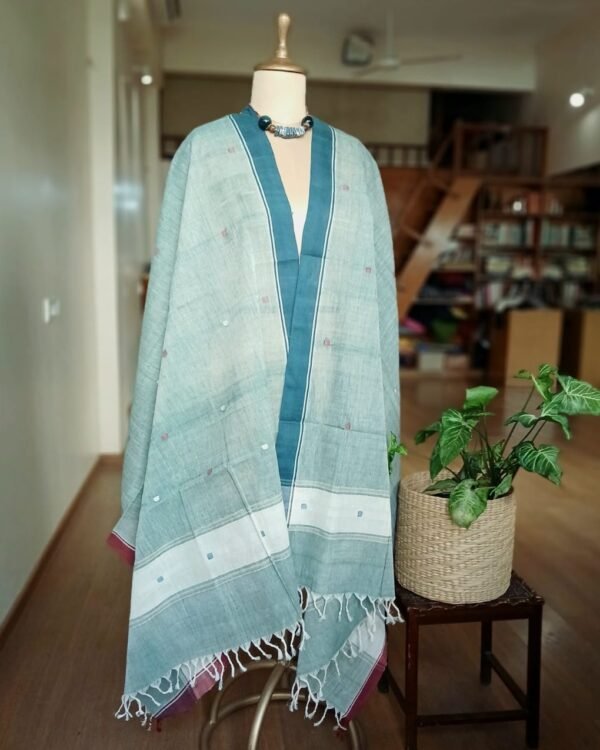 Ponduru Handspun Handwoven Dupatta - (PKDA0001) - Image 3