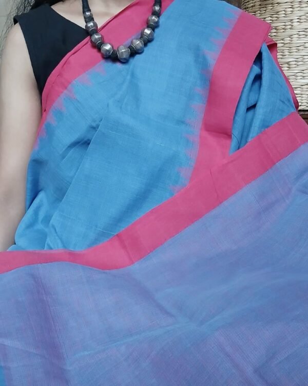 Ponduru Handspun Handwoven Cotton Saree – (POND0002) - Image 3