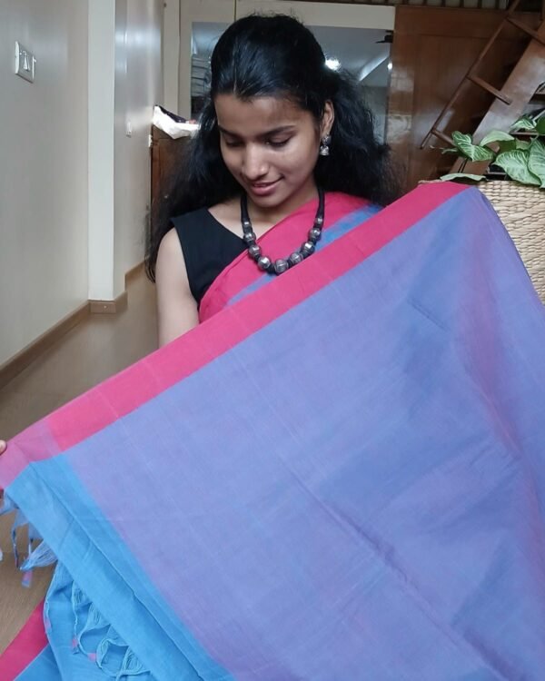 Ponduru Handspun Handwoven Cotton Saree – (POND0002) - Image 4