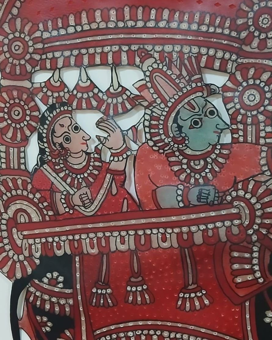 Togalu Gombeyaata Leather Puppet -Rama and Sita procession in Ayodhya. -(TGLP0002) - Image 2