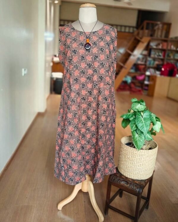 Ajrakh Sleeveless Calf-Length Slip-On Dress - (ACSD0007) - Image 2