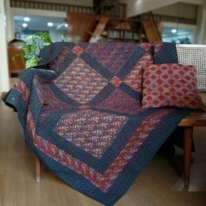 Patchwork Two-Layer Ajrakh Quilt (Godhri) Single –  (GODH1001)