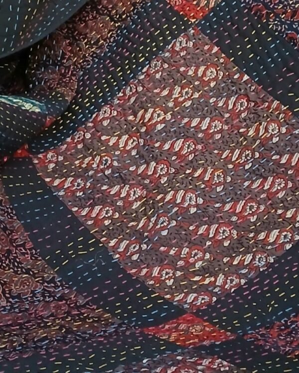 Patchwork Two-Layer Ajrakh Quilt (Godhri) Single –  (GODH1001) - Image 2