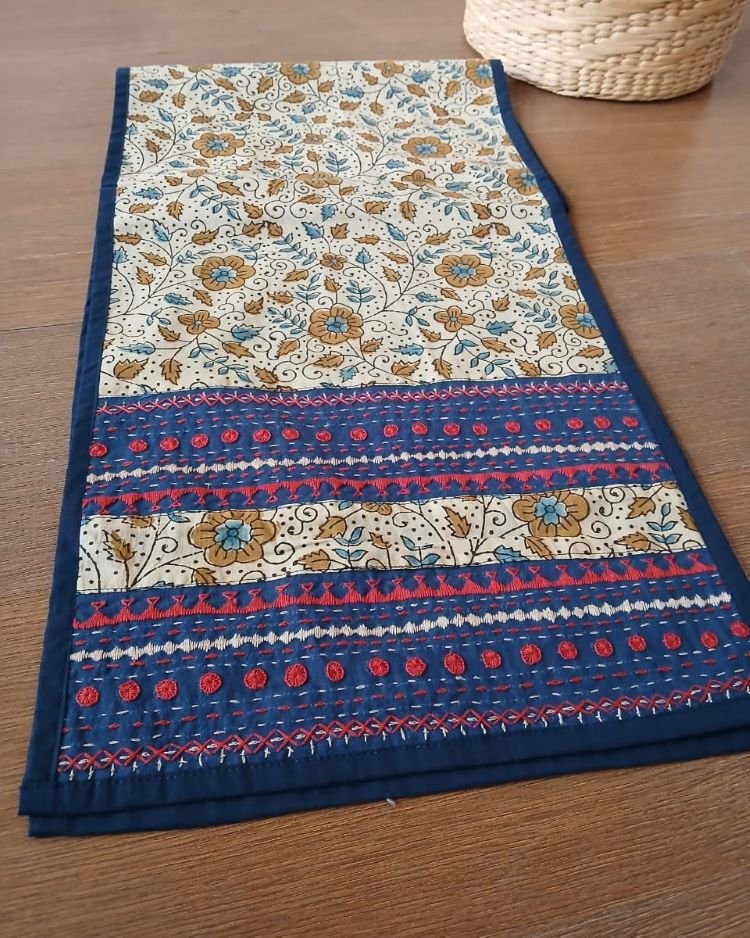Ajrakh Table Runner in Cotton - (ATRC0010)
