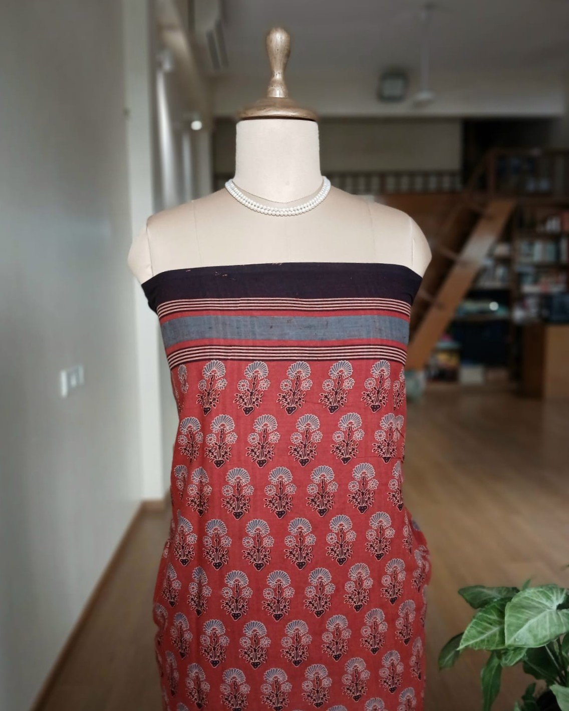 Ajrakh Mul Cotton Saree – (AMCS1005) - Image 8