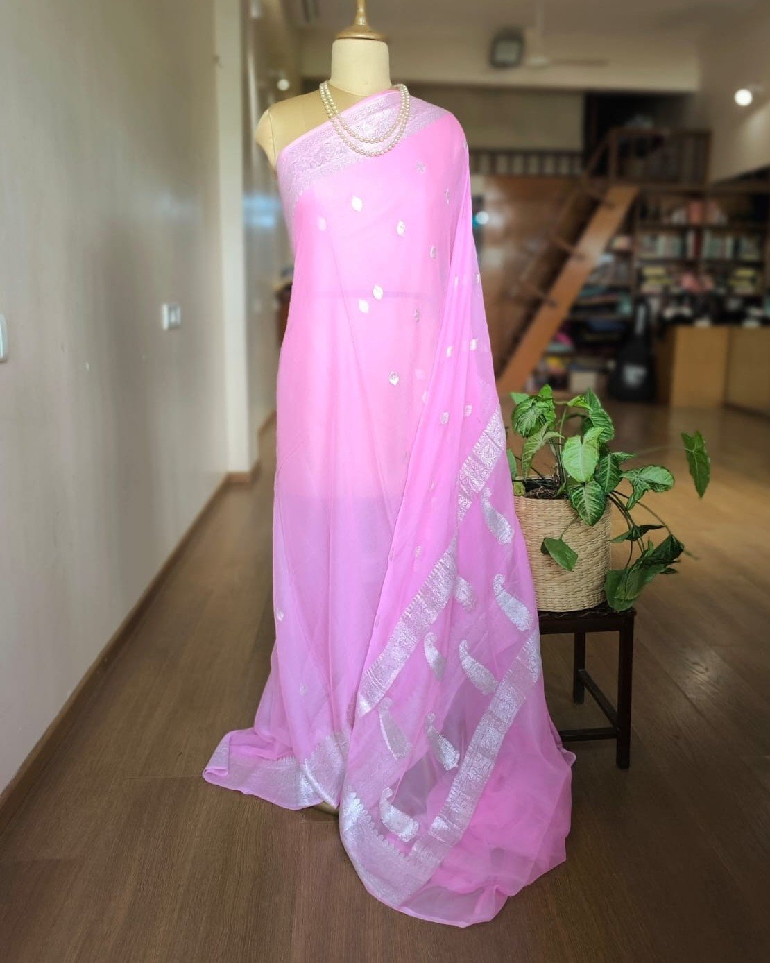 Georgette Pure Silk Handweave from Banaras - (GBHS1006)