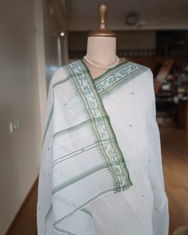 Handweave Cotton Bengal Tant - Green - Image 3