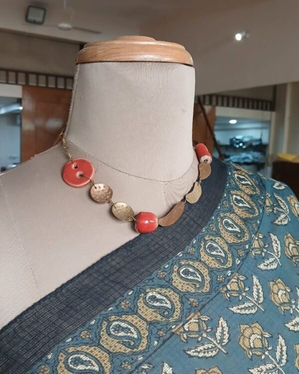 Ceramic Copper and Brass Combination Necklace – (CCBN0022)