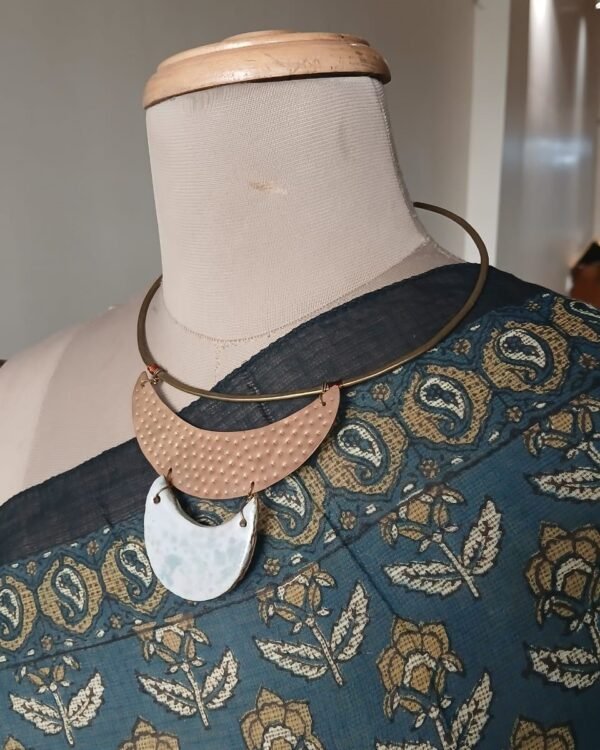 Ceramic Copper and Brass Combination Necklace - (CCBN0017)