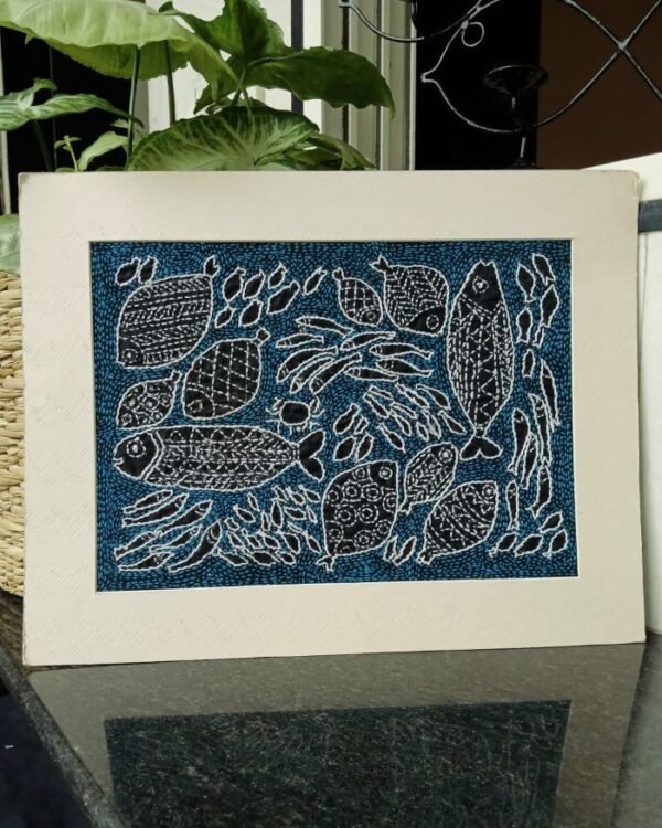 Kantha Embroidered Artwork Fish – (ARTW0005)