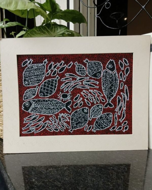 Kantha Embroidered Artwork Fish – (ARTW0006)