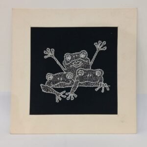 Kantha Embroidered Artwork Frogs – (ARTW0003)