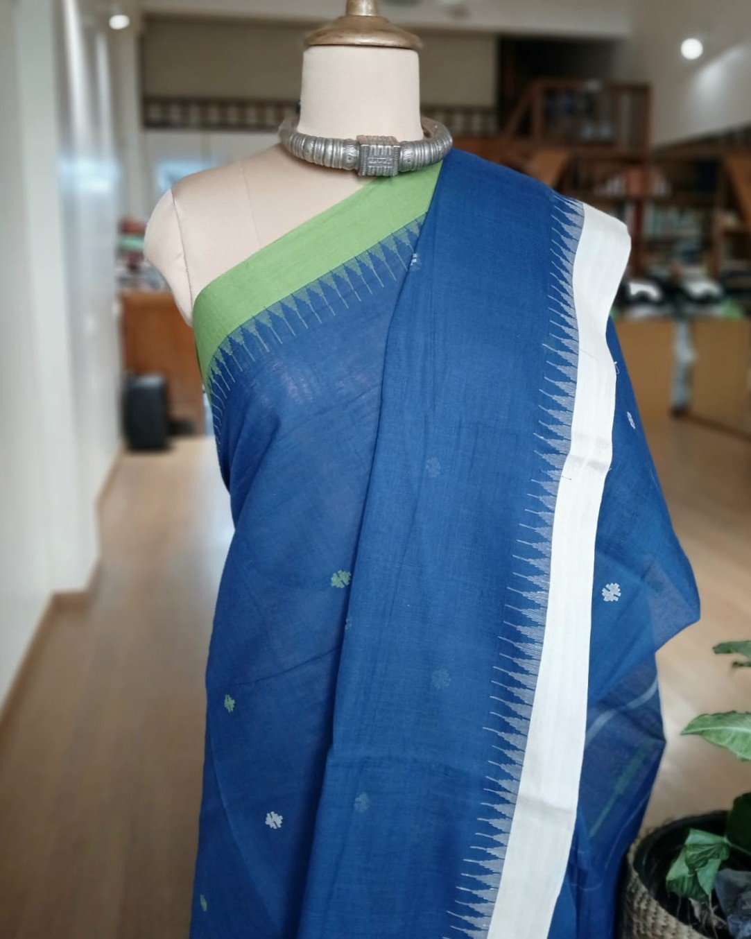 Ponduru Jamdani Handspun Handwoven Cotton Saree - (PHCS0004) - Image 3