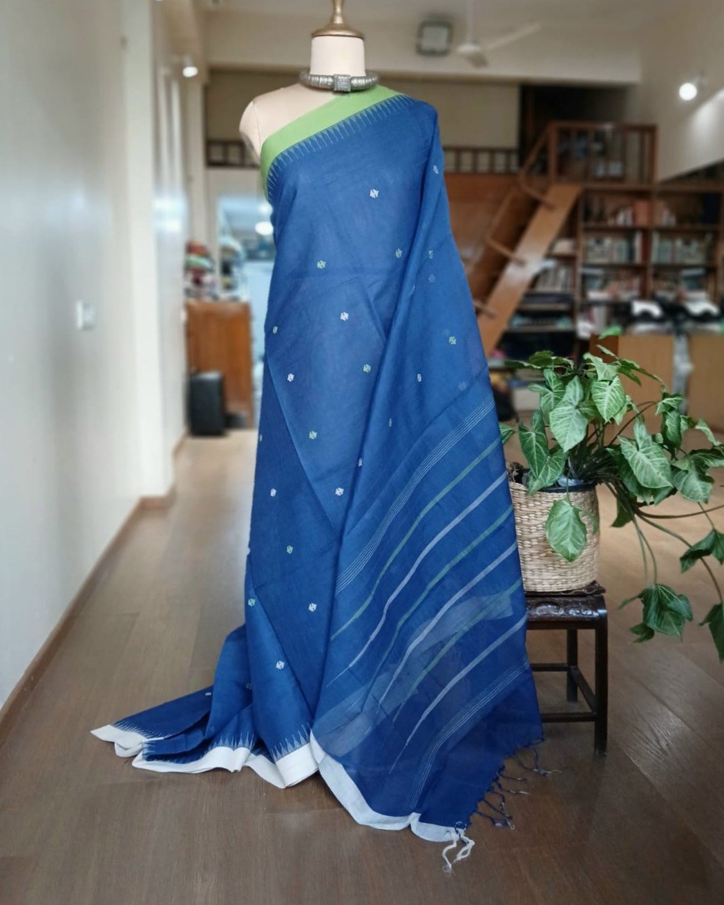 Ponduru Jamdani Handspun Handwoven Cotton Saree - (PHCS0004)