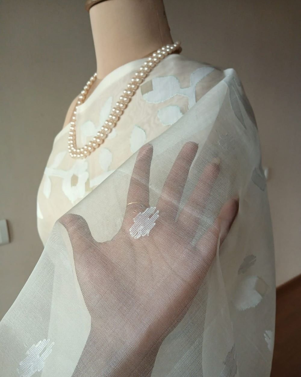 Handweave Jamdani Silk Saree – (SJMS1016) - Image 4