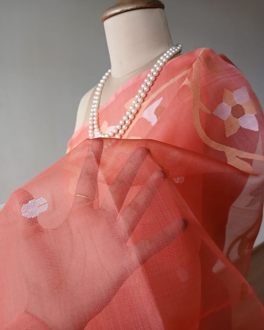 Handweave Jamdani Silk Saree – (SJMS1014) - Image 4