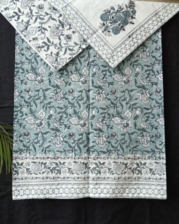 Blockprint Double Bedsheet with matching pillowcases - (BBDB0002)