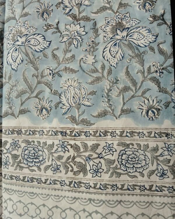 Blockprint Large King Double Bedsheet with matching pillowcases- (HDBS0001) - Image 2