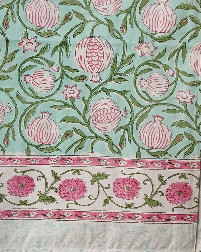 Blockprint Double Bedsheet with matching pillowcases – (DBST0008) - Image 2