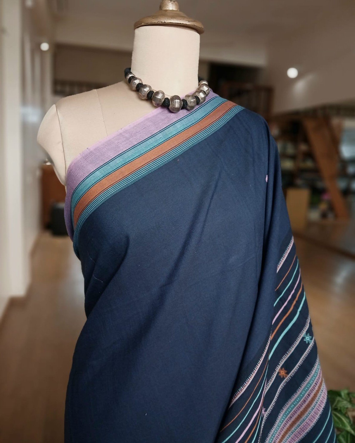 Bhujodi Saree handwoven in Fine Cotton – (BHUJ0026) - Image 4