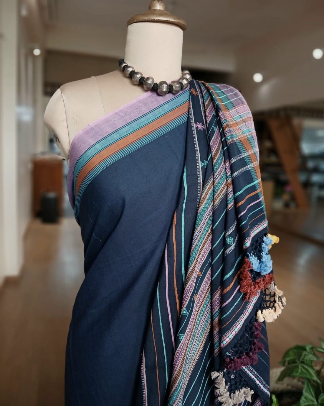 Bhujodi Saree handwoven in Fine Cotton – (BHUJ0026) - Image 2