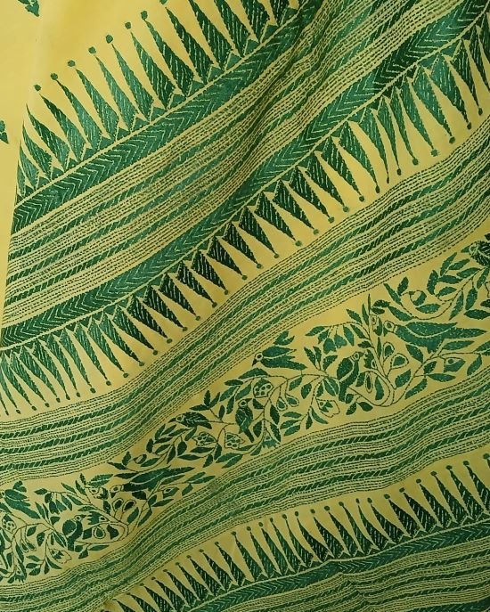 Cotton Kantha Saree from Santiniketan – (KNCS1008) - Image 6
