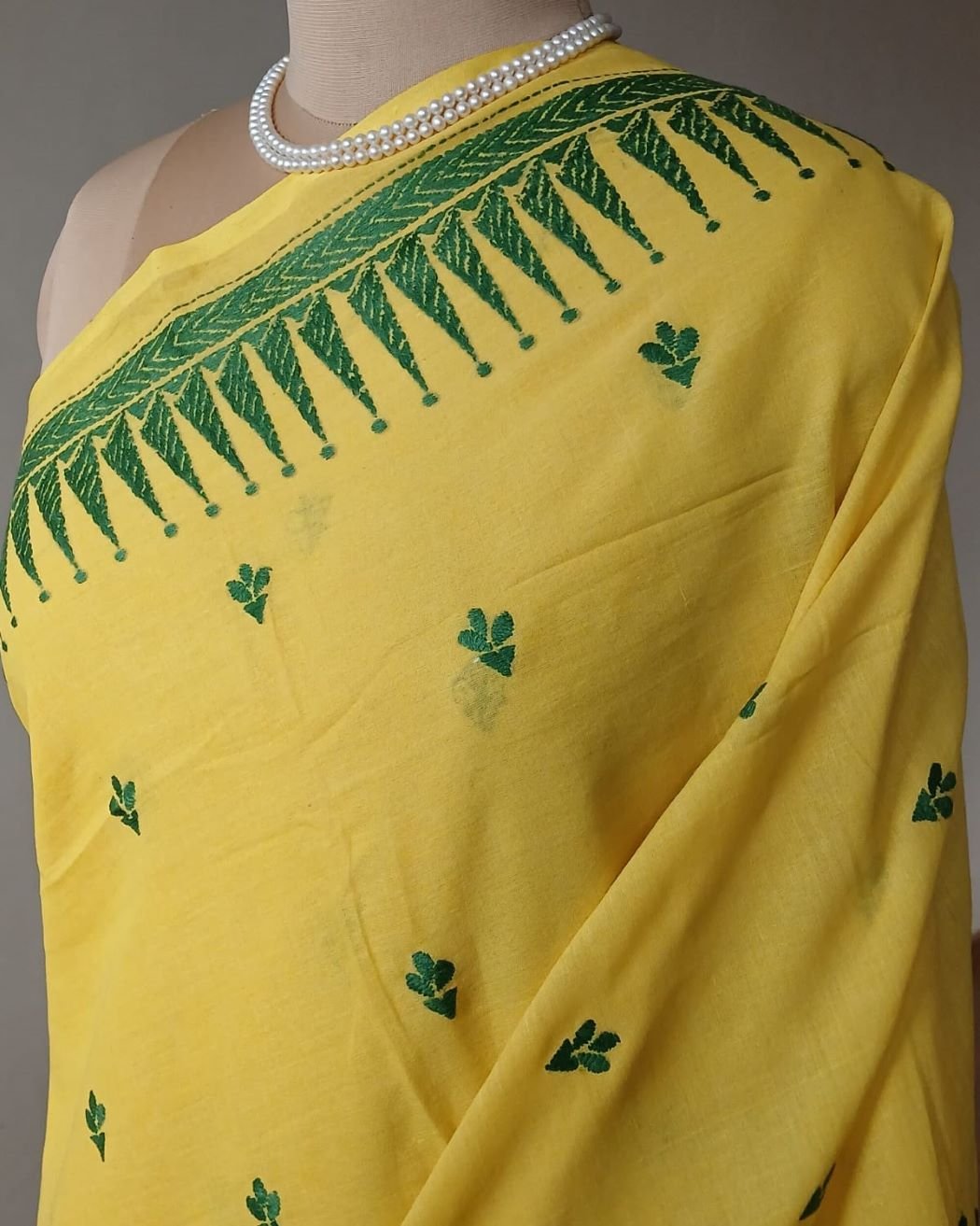 Cotton Kantha Saree from Santiniketan – (KNCS1008) - Image 2