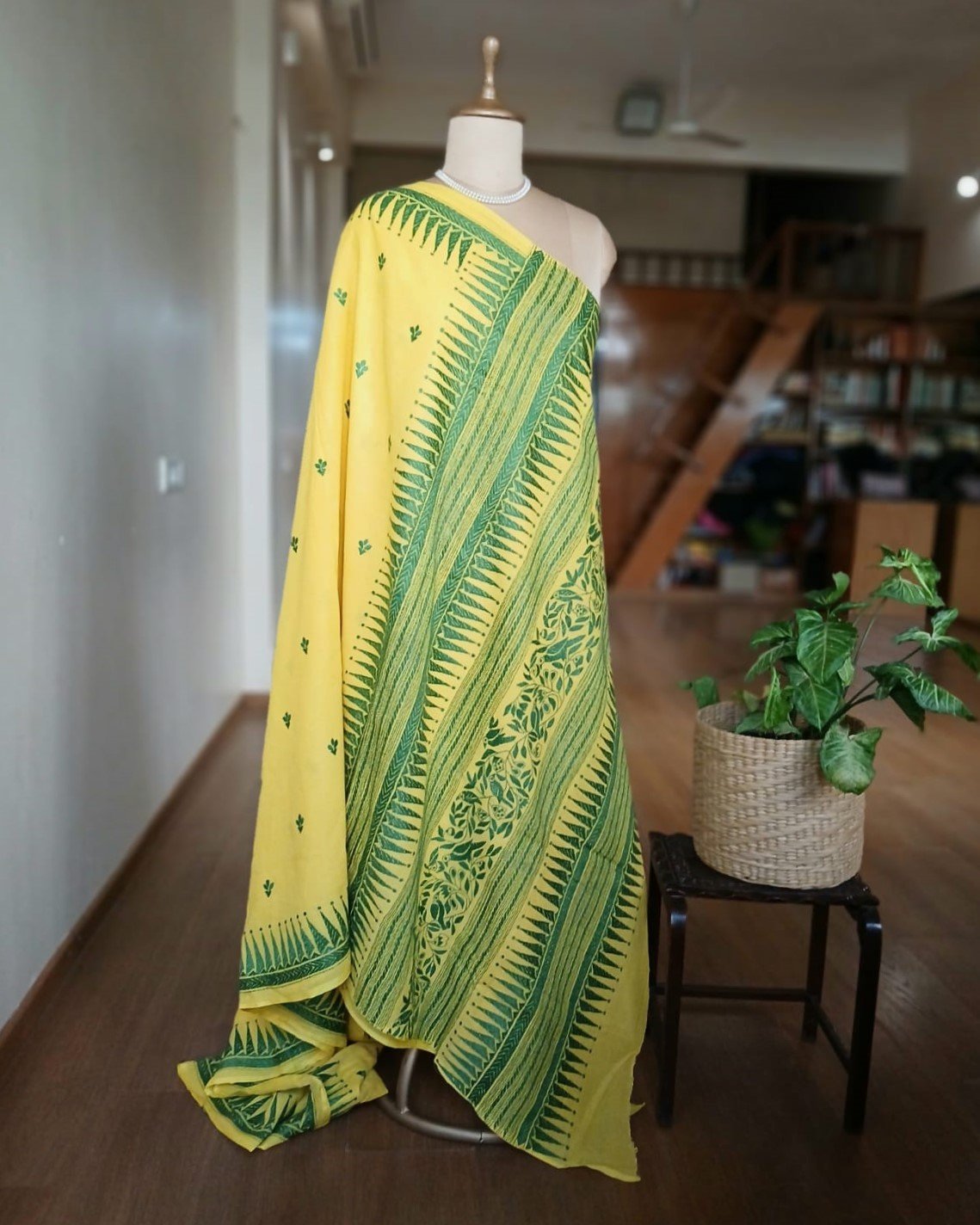 Cotton Kantha Saree from Santiniketan – (KNCS1008) - Image 4