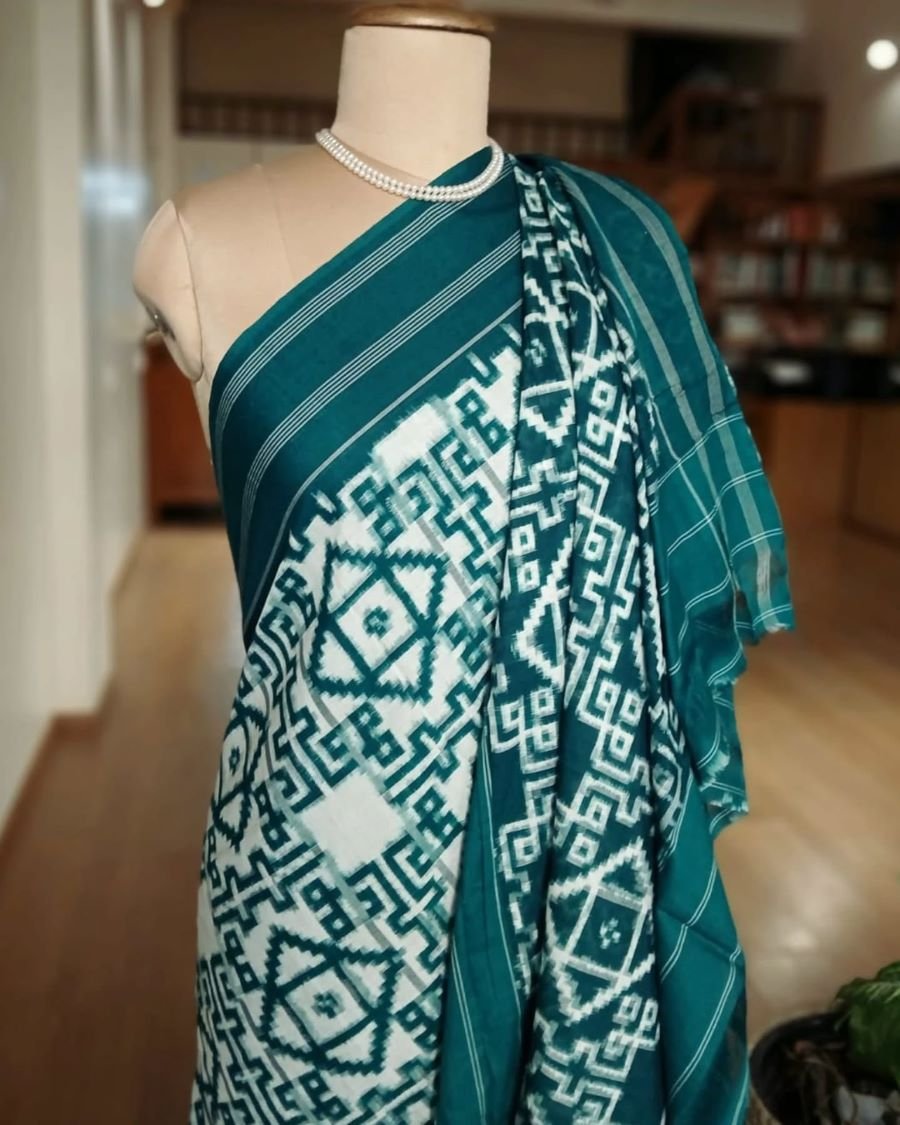 Nalgonda Double Ikat Cotton Saree – (NDIC0003) - Image 5