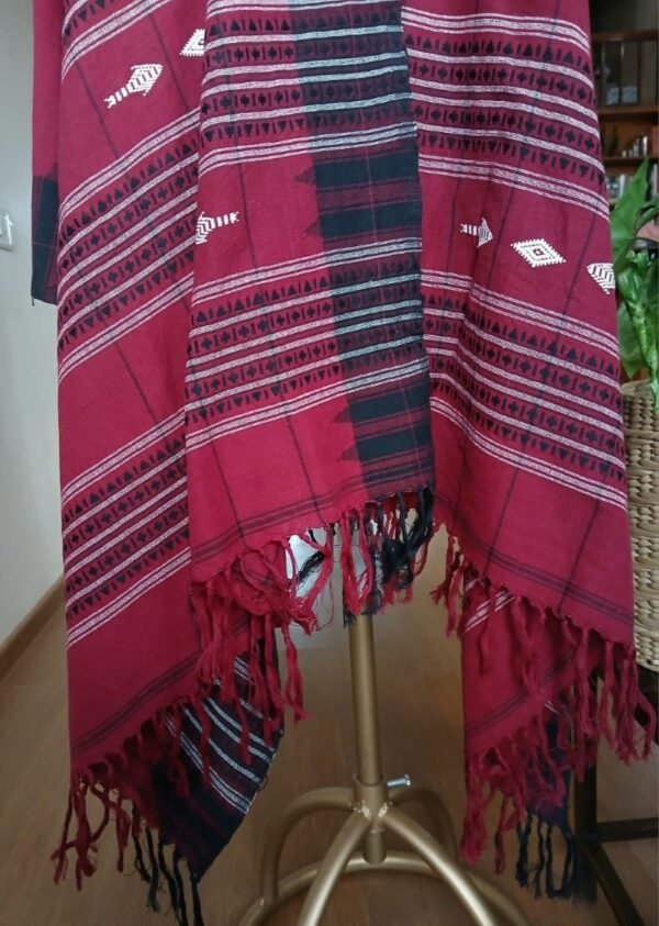 Kotpad handweave Cotton Dupatta from Odisha- (CTKD1006) - Image 6