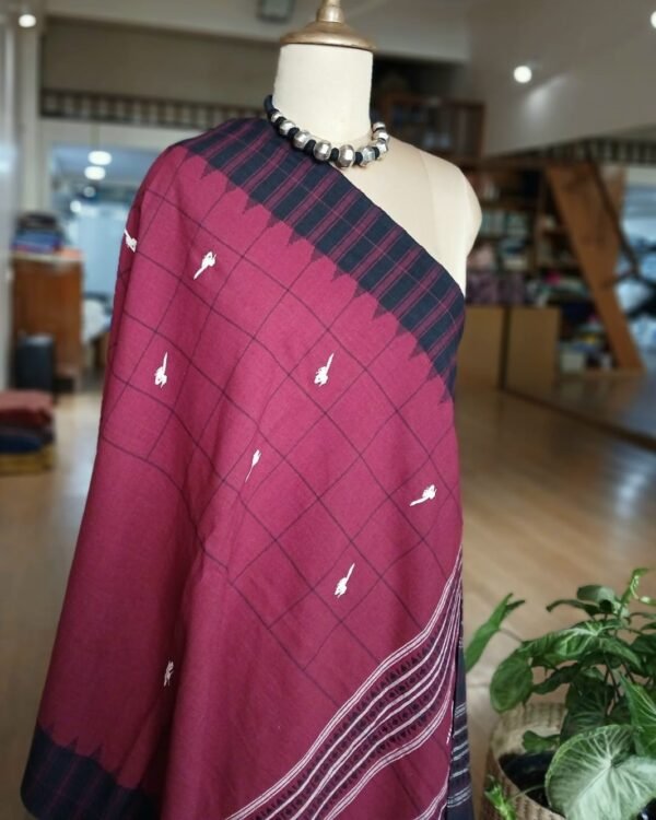 Kotpad handweave Cotton Dupatta from Odisha- (CTKD1006) - Image 2
