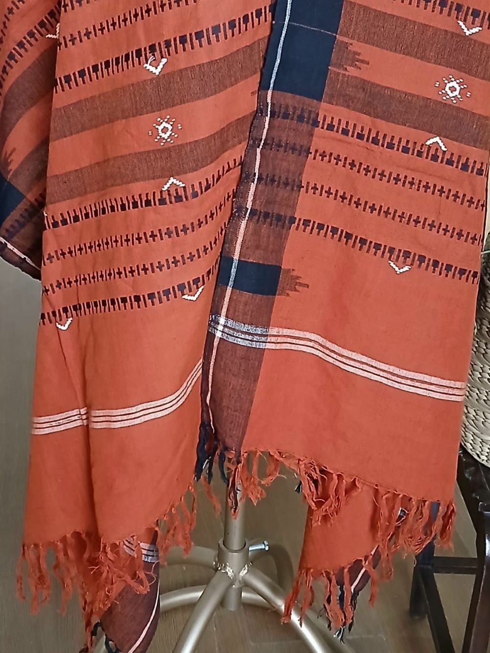 Kotpad handweave Cotton Dupatta from Odisha- (CTKD1013) - Image 5