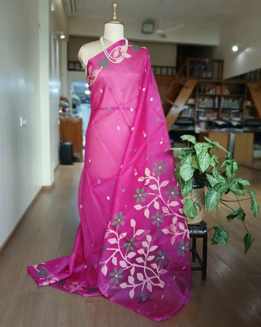 Handweave Jamdani Silk Saree – (SJMS1041)