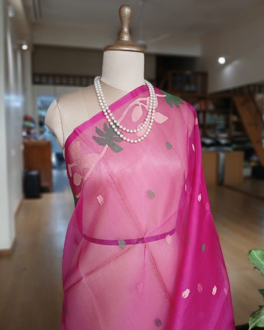 Handweave Jamdani Silk Saree – (SJMS1041) - Image 3