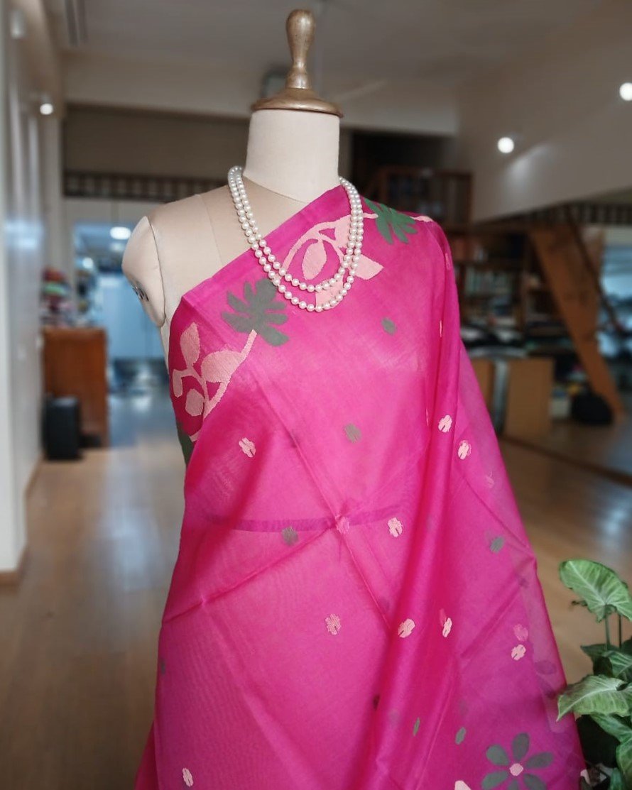 Handweave Jamdani Silk Saree – (SJMS1041) - Image 2