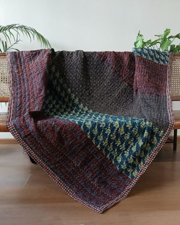 Ajrakh Patchwork Double Razai – (RAZA0007) - Image 3