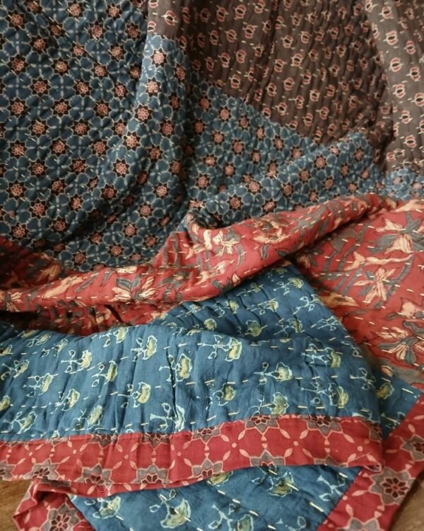 Ajrakh Patchwork Single Razai – (RAZA0006) - Image 4