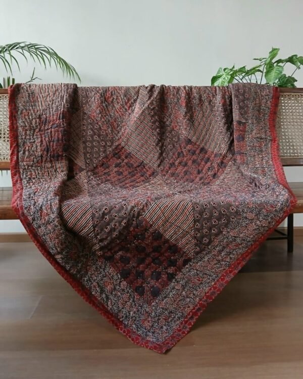 Ajrakh Patchwork Single Razai – (RAZA0006)