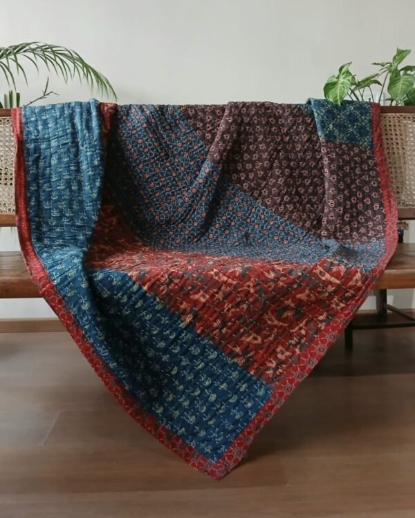 Ajrakh Patchwork Single Razai – (RAZA0006) - Image 3
