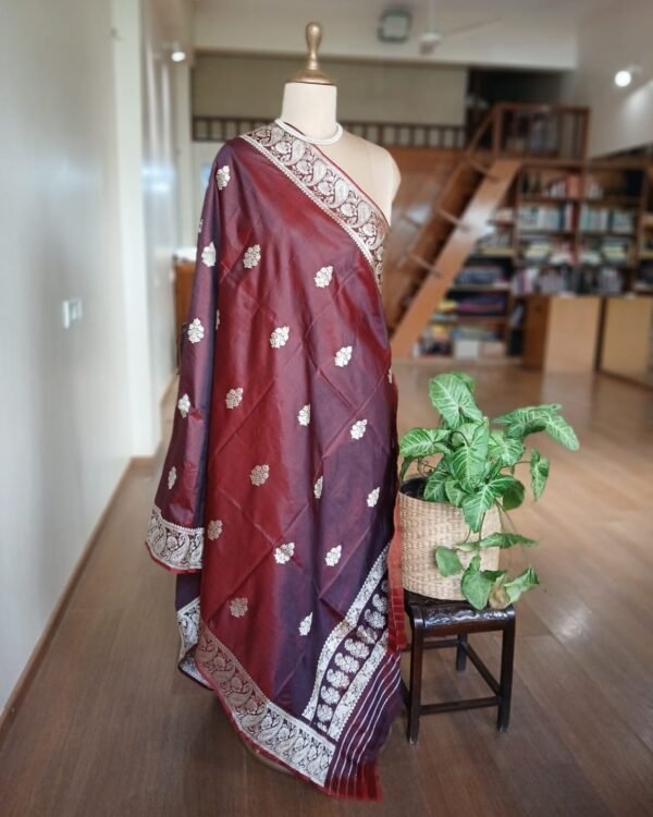 Banarasi Pure Katan Silk Dupatta – (DUPT0040) - Image 5