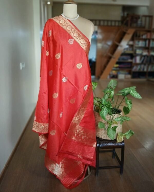 Banarasi Pure Katan Silk Dupatta – (DUPT0041) - Image 5