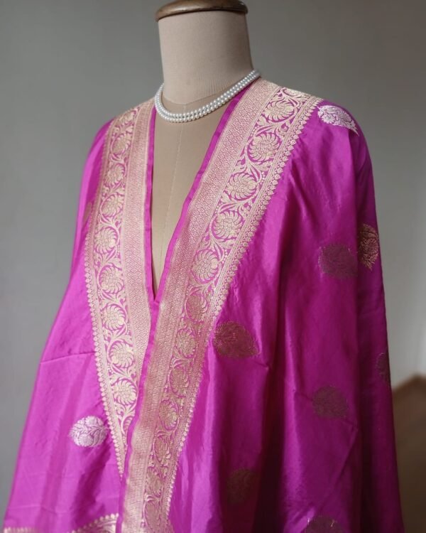 Banarasi Pure Katan Silk Dupatta – (DUPT0042) - Image 3
