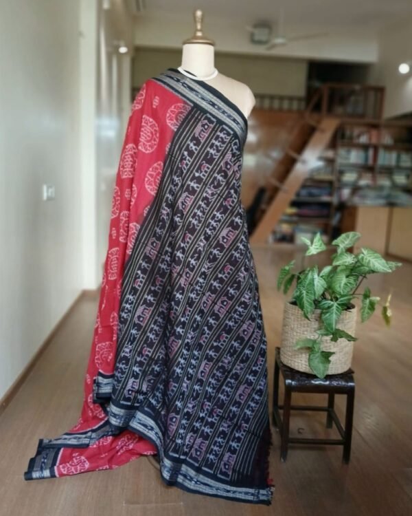 Nuapatna single Ikat Saree - (NSIS0010) - Image 7