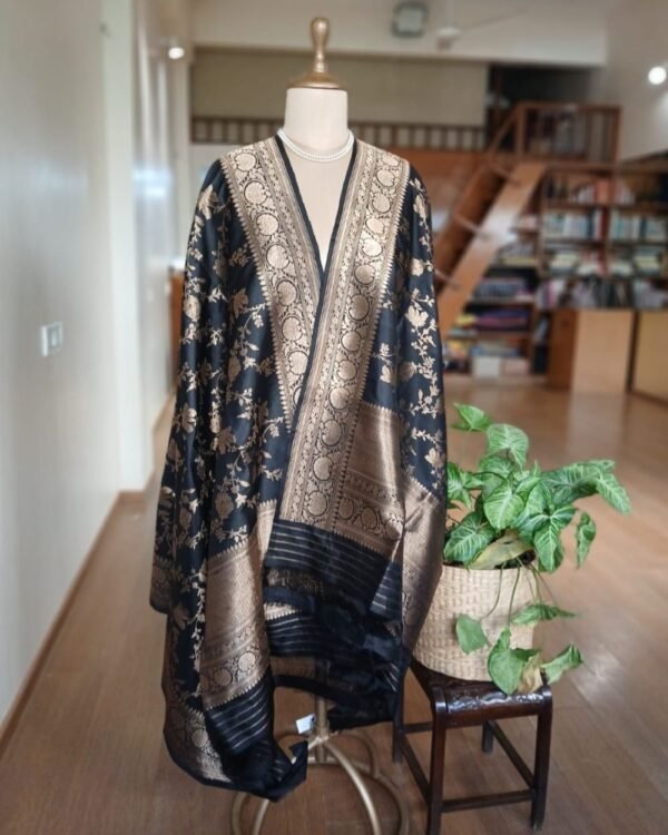 Banarasi Pure Katan Silk Jungla Dupatta – (DUPT0056)